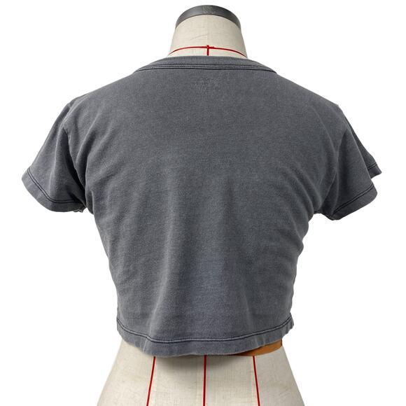 O'Neill Womens Size M Grey Short Sleeve Graphic Crop Top - Picture 6 of 6